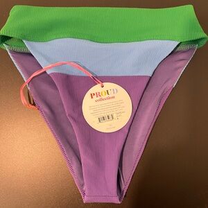 NWT Beach Riot Alexis Bikini Bottom in Rainbow Size Small